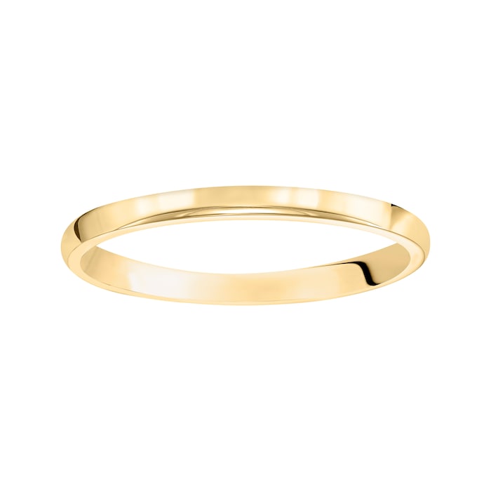 Mayors 18k Yellow Gold 2mm High Dome D Shape Wedding Band - Ring Size 5