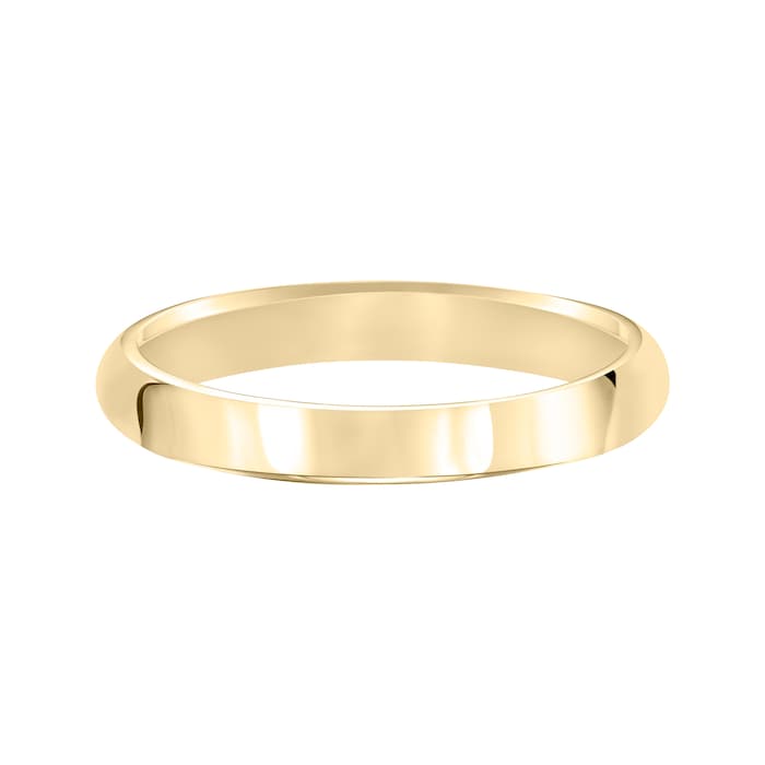 Mayors 18k Yellow Gold 3mm High Dome D Shape Wedding Band - Ring Size 8