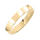 Mayors 18k Yellow Gold 4mm Flat Court Wedding Band - Ring Size 9.5