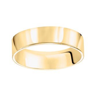 Mayors 18k Yellow Gold 6mm Flat Court Wedding Band