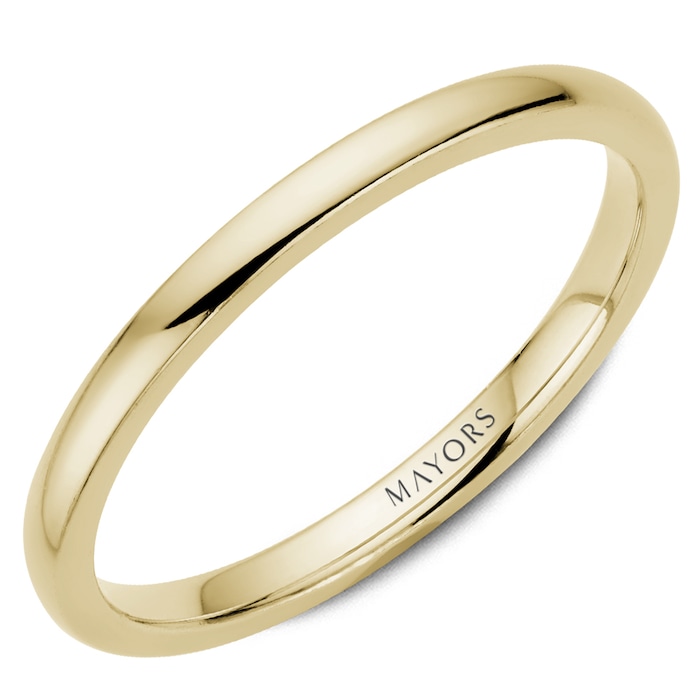 MAYORS 18k Yellow Gold 2mm Plain Band Size 6