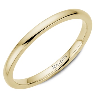 MAYORS 18k Yellow Gold 2mm Plain Band Size 6