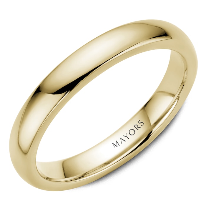 MAYORS 18k Yellow Gold 3mm Plain Band Size 6