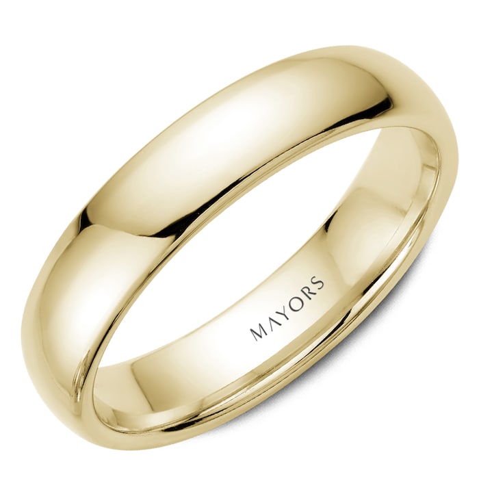 MAYORS 18k Yellow Gold 5mm Plain Band Size 10