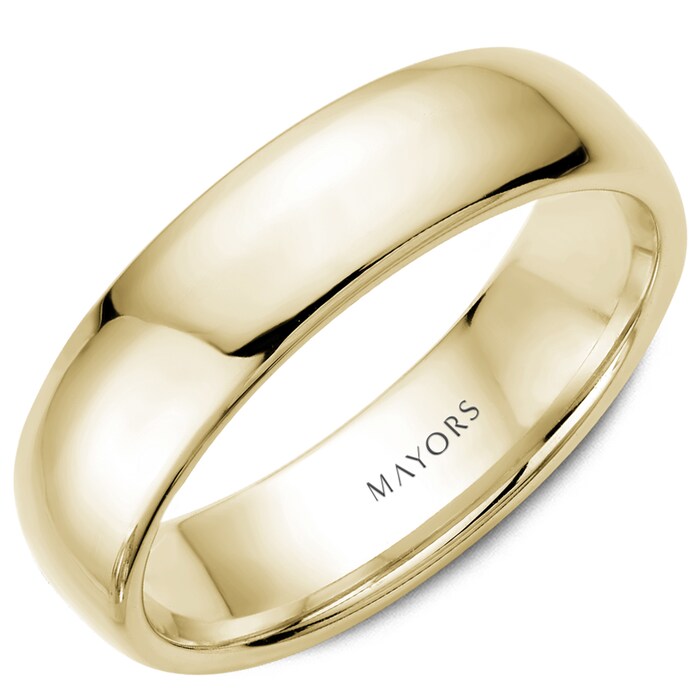 MAYORS 18k Yellow Gold 6mm Plain Band Size 10