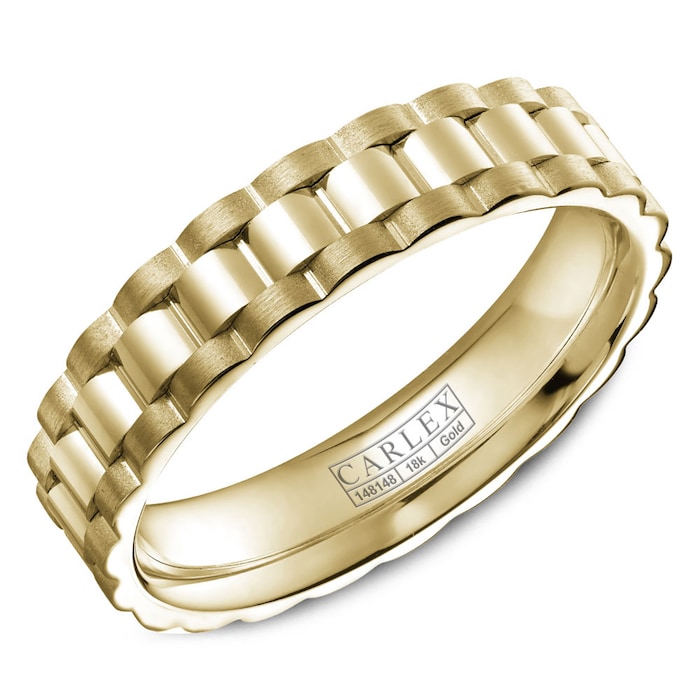 Carlex Carlex 18k Yellow Gold 5mm Gents Band