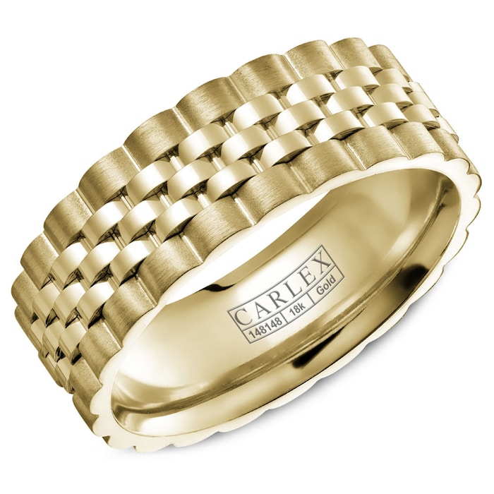 Carlex Carlex 18k Yellow Gold 7.5mm Gents Band