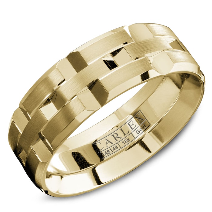 Carlex Carlex 18k Yellow Gold 7.5mm Gents Band