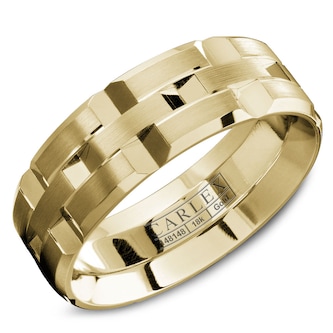 Carlex Carlex 18k Yellow Gold 7.5mm Gents Band Carlex Carlex 18k Yellow Gold 7.5mm Gents Band