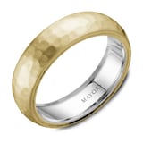 Mayors 18k Yellow Gold 6.5mm Carved Band - Size 10