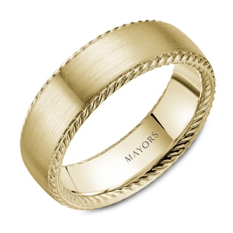 Mayors 18k Yellow Gold 7mm Carved Band - Size 10 Mayors 18k Yellow Gold 7mm Carved Band - Size 10