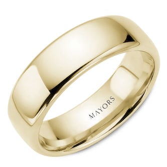 Mayors 18k Yellow Gold 7mm Plain Band Size 11
