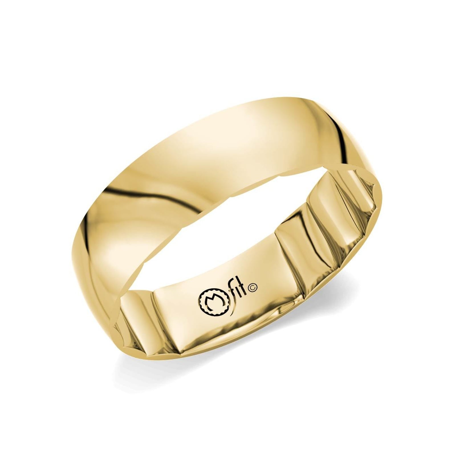 18K Yellow Gold 6mm Mens Plain Wedding Band - Ring Size 10