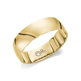 18K Yellow Gold 6mm Mens Plain Wedding Band - Ring Size 10