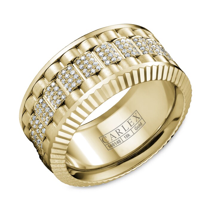 Carlex Carlex 18k Yellow Gold 11mm 0.79cttw Diamond Band