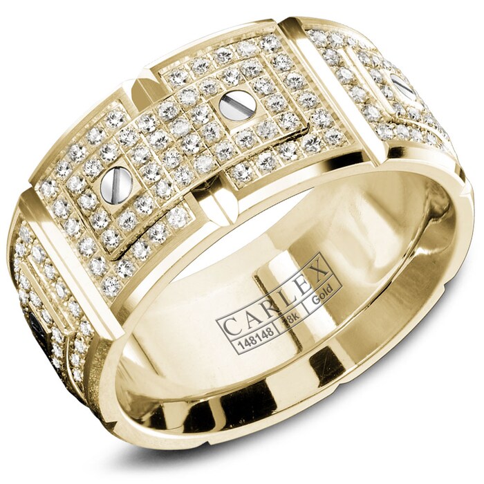 Carlex Carlex 18k Yellow Gold 11mm 1.53cttw Diamond Band