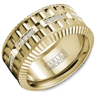 Carlex Carlex 18k Yellow Gold 10.5mm 0.20cttw Diamond Band Carlex Carlex 18k Yellow Gold 10.5mm 0.20cttw Diamond Band