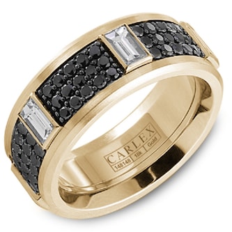 Carlex Carlex 18k Yellow Gold 8.5mm 1.80cttw Black and 1.20ct White Diamond Band Carlex Carlex 18k Yellow Gold 8.5mm 1.80cttw Black and 1.20ct White Diamond Band