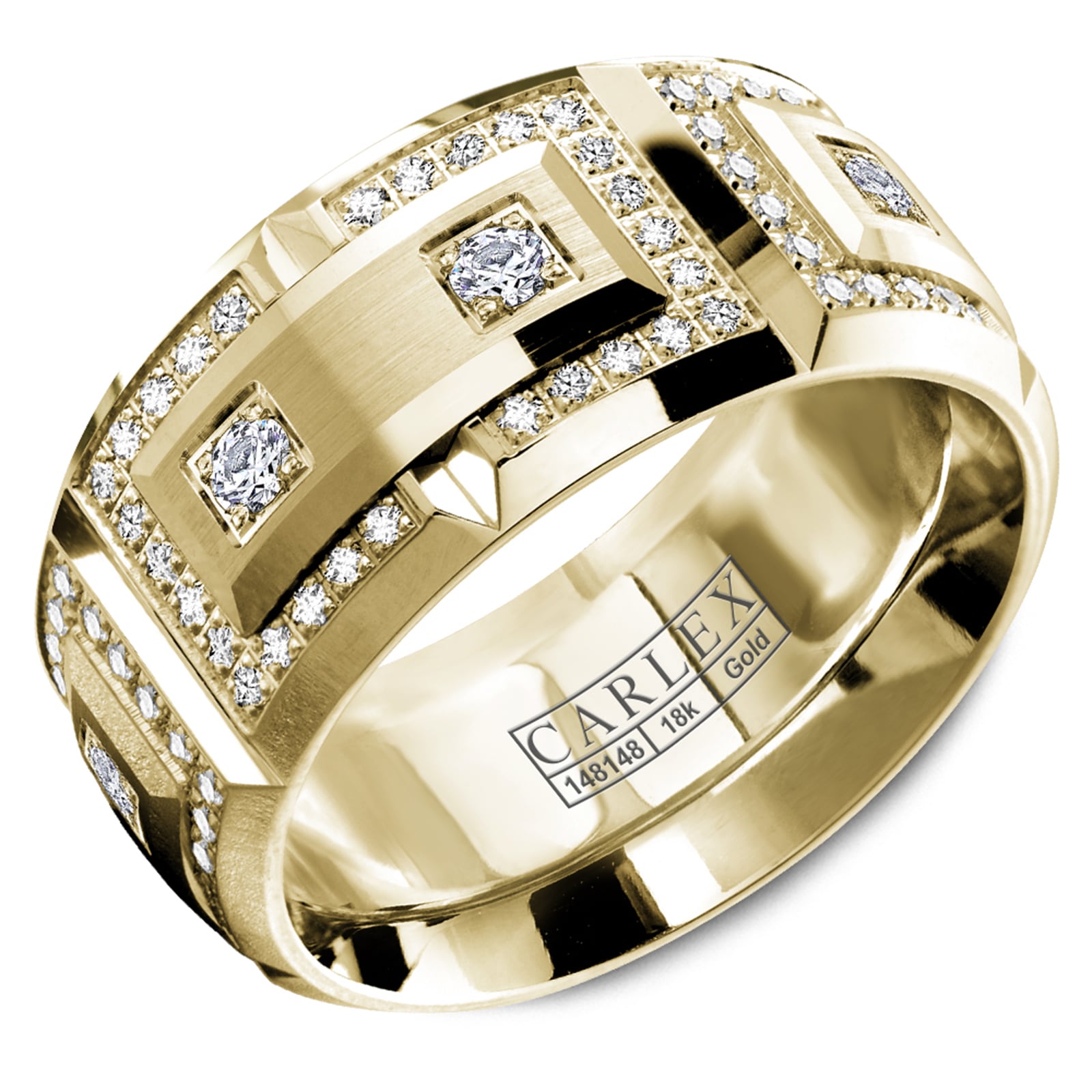 Carlex Carlex 18k Yellow Gold 11mm 1.10cttw Diamond Band