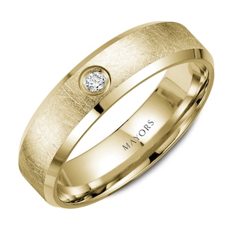 Mayors 18k Yellow Gold 0.10cttw Diamond 6.5mm Carved Band - Size 10 Mayors 18k Yellow Gold 0.10cttw Diamond 6.5mm Carved Band - Size 10