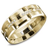 Carlex 18k Yellow Gold 0.20cttw Diamond 7.5mm Wedding Band Size 11
