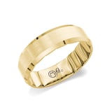 18K Yellow Gold 7mm Mens Carved Wedding Band - Ring Size 10