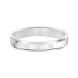 Mayors 18k White Gold 4mm Flat Beveled Edge Court Wedding Band - Ring Size 11