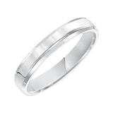 Mayors 18k White Gold 4mm Flat Beveled Edge Court Wedding Band - Ring Size 11