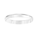 Mayors 18k White Gold 3mm Low Dome D Shape Wedding Band - Ring Size 7