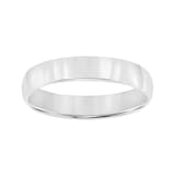 Mayors 18k White Gold 4mm Low Dome D Shape Wedding Band - Ring Size 11