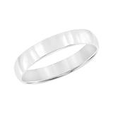 Mayors 18k White Gold 4mm Low Dome D Shape Wedding Band - Ring Size 11