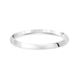Mayors 18k White Gold 2mm High Dome D Shape Wedding Band - Ring Size 5