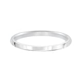 Mayors 18k White Gold 2mm High Dome D Shape Wedding Band - Ring Size 5