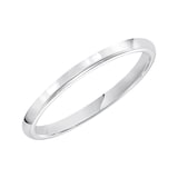 Mayors 18k White Gold 2mm High Dome D Shape Wedding Band - Ring Size 5