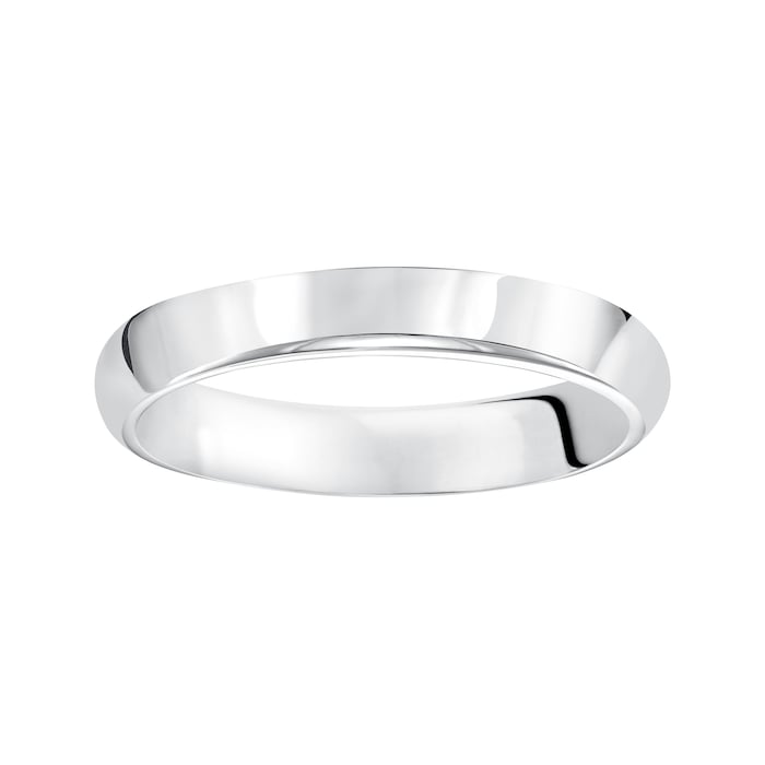 Mayors 18k White Gold 4mm High Dome D Shape Wedding Band - Ring Size 11