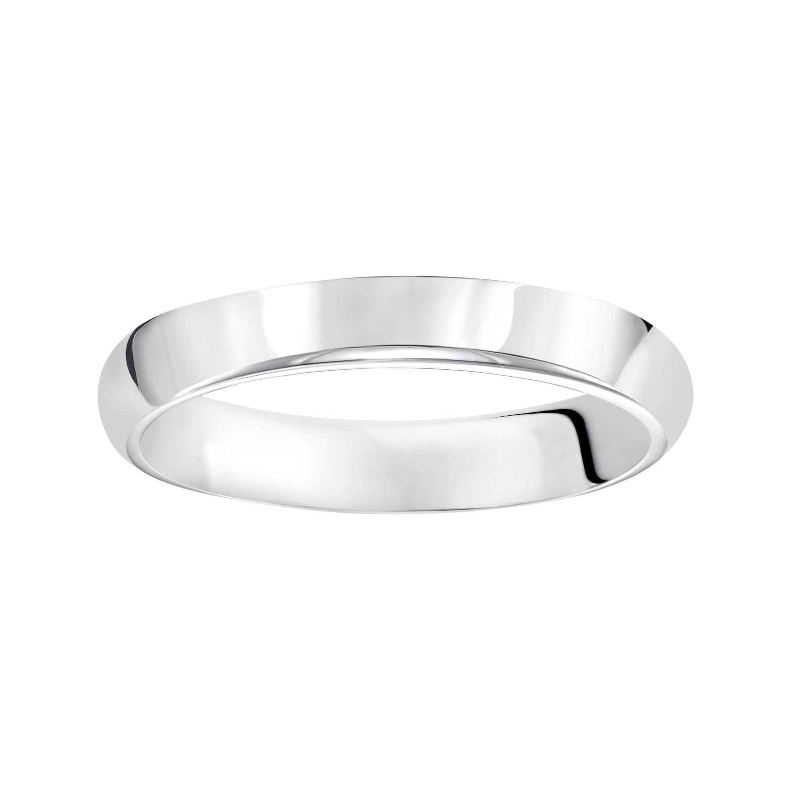 Mayors 18k White Gold 4mm High Dome D Shape Wedding Band - Ring Size 12
