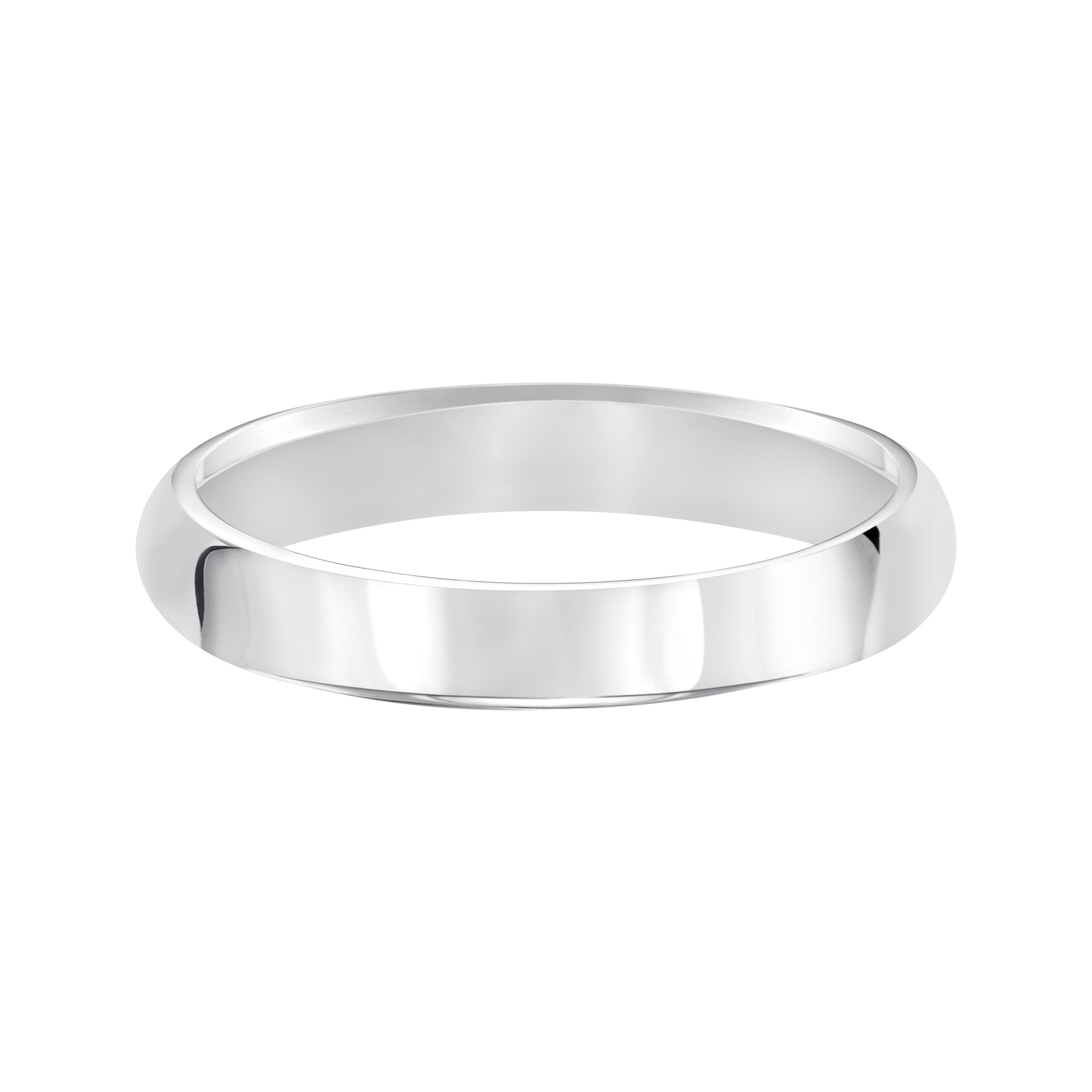 Mayors 18k White Gold 4mm High Dome D Shape Wedding Band - Ring Size 12