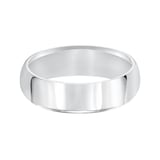 Mayors 18k White Gold 6mm High Dome D Shape Wedding Band - Ring Size 12