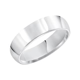 Mayors 18k White Gold 6mm High Dome D Shape Wedding Band - Ring Size 12