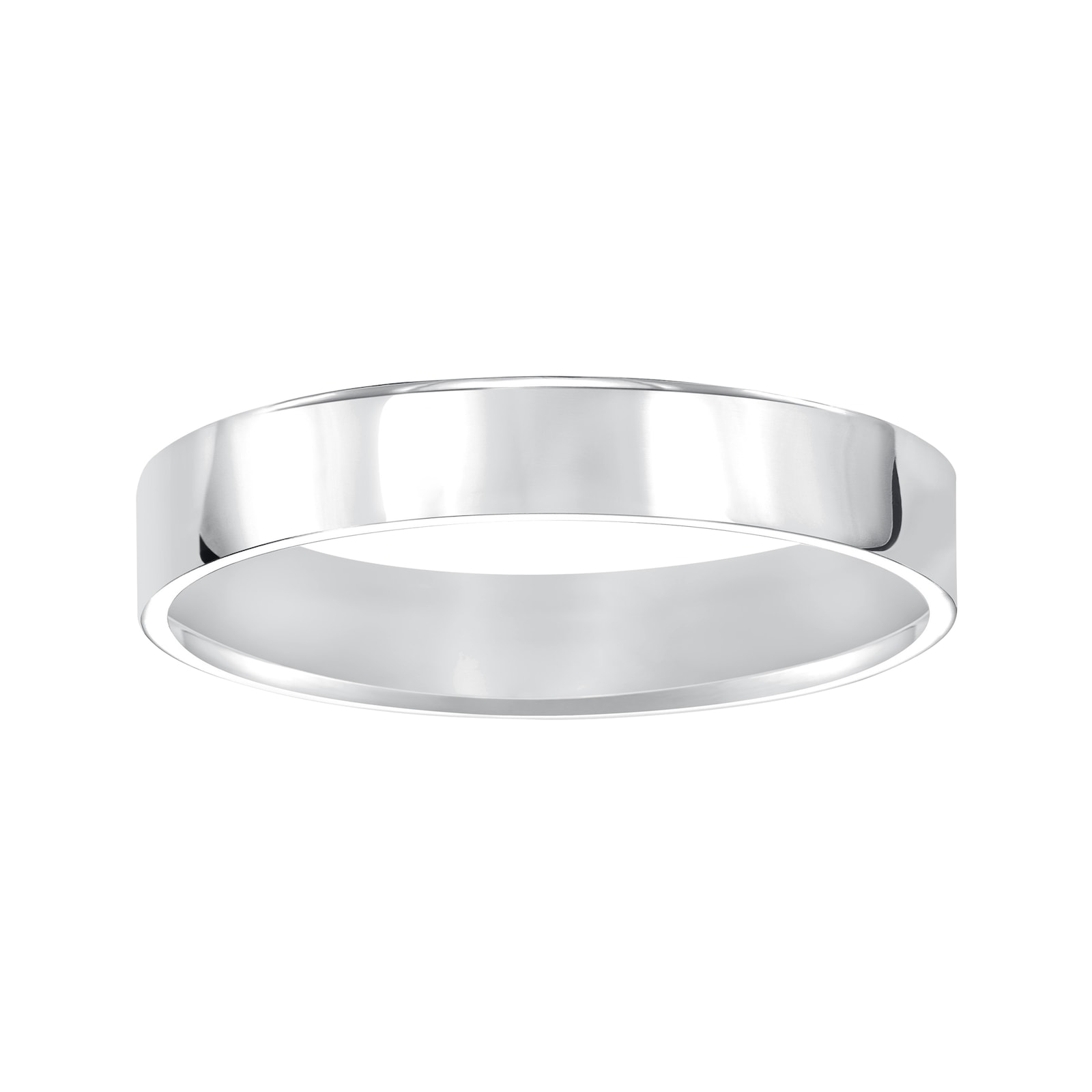 Mayors 18k White Gold 4mm Flat Court Wedding Band