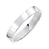 Mayors 18k White Gold 4mm Flat Court Wedding Band - Ring Size 12