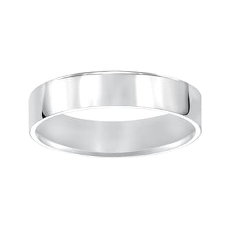 Mayors 18k White Gold 5mm Flat Court Wedding Band