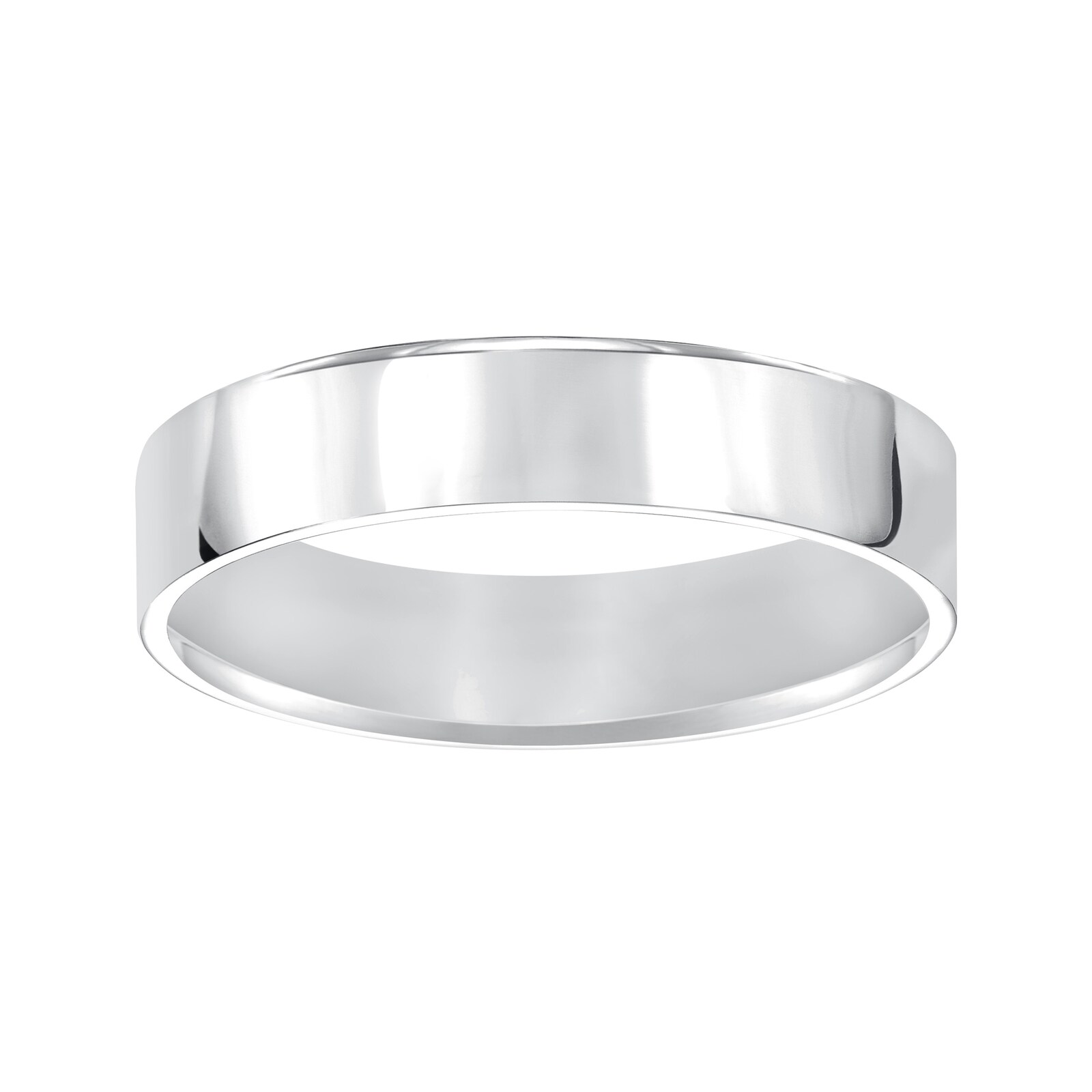 Mayors 18k White Gold 5mm Flat Court Wedding Band - Ring Size 12