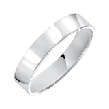 Mayors 18k White Gold 5mm Flat Court Wedding Band - Ring Size 12