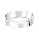 Mayors 18k White Gold 6mm Flat Court Wedding Band - Ring Size 11