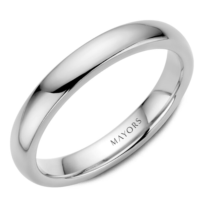 MAYORS 18k White Gold 3mm Plain Band Size 6