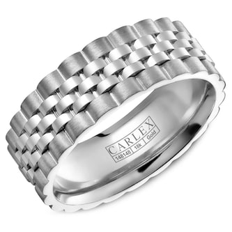 Carlex Carlex 18k White Gold 7.5mm Band Carlex Carlex 18k White Gold 7.5mm Band