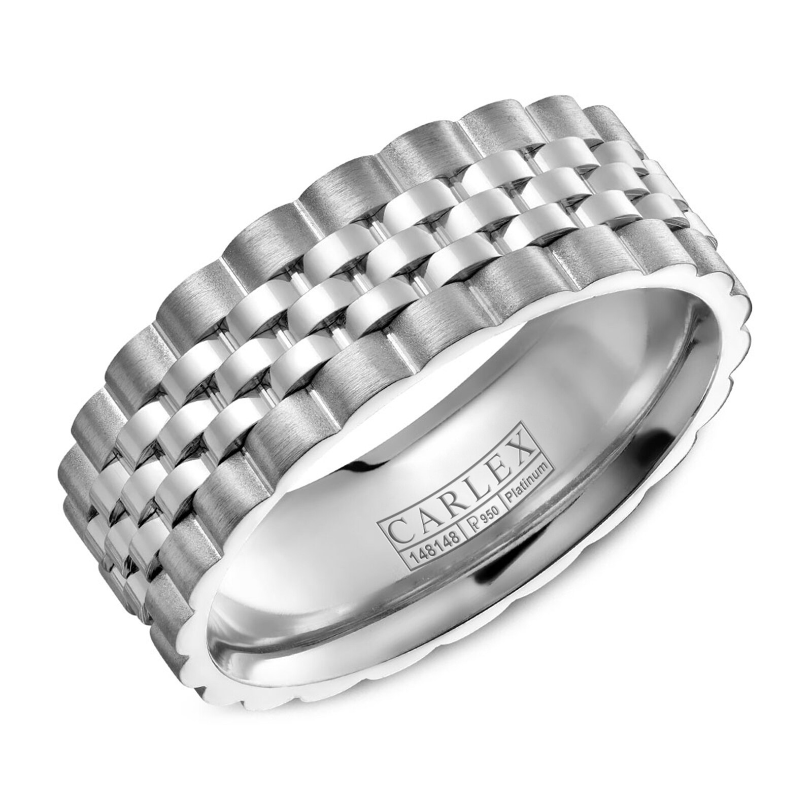 Men's Platinum Wedding Ring with Diamonds SJ PTO 229