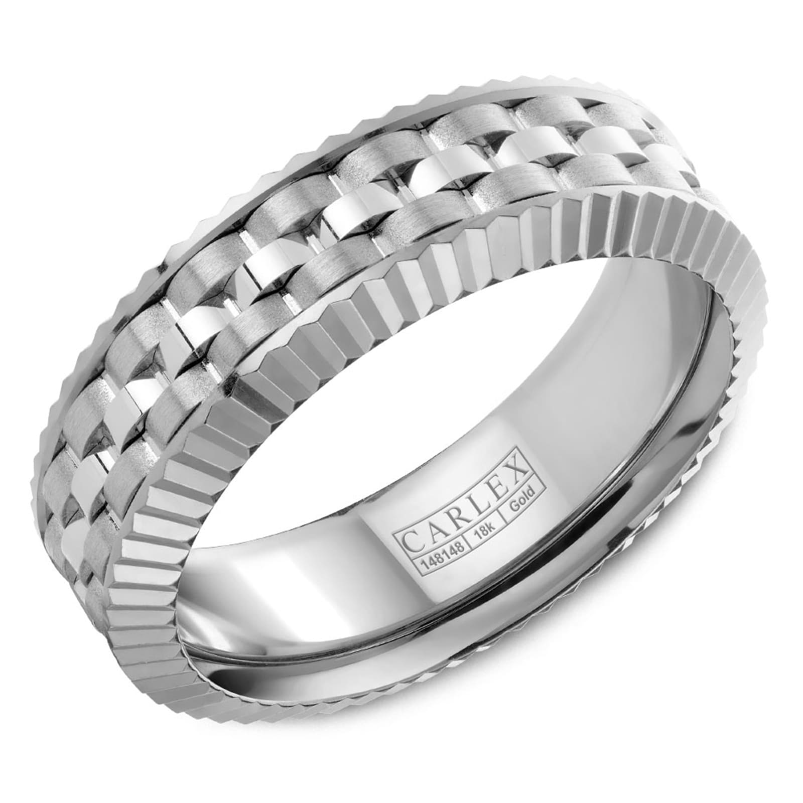 Carlex Carlex 18k White Gold 7mm Band - Ring Size 12