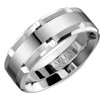 Carlex Carlex 18k White Gold 7.5mm Band Carlex Carlex 18k White Gold 7.5mm Band